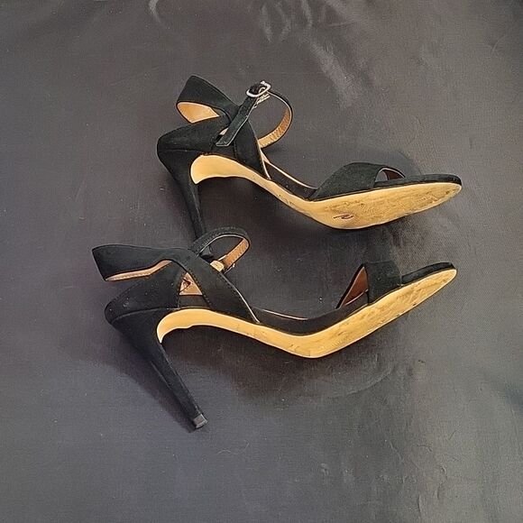 H by HALSTON SUEDE ADJUSTABLE 3-STRAPS ANKLE OPEN TOE  HEEL STILETTOS SANDAL - Picture 11 of 14